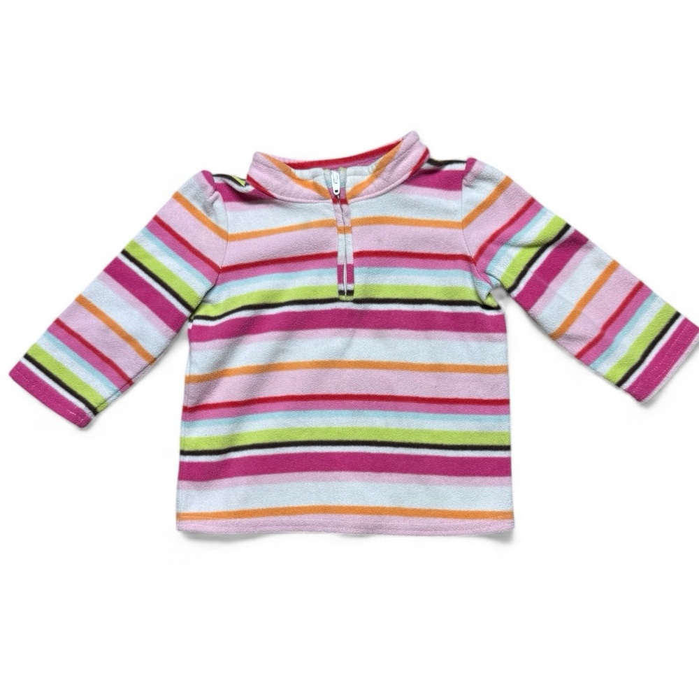 Jumping Beans | Multicolor Striped Fleece Sweater | 12M